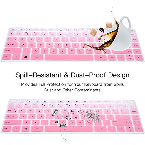imComor Keyboard Cover for HP Pavilion X360 14" & HP Laptop 14t 14z 14-cf 14-dk 14-dq 14-fq Series 14-cf0006dx/cf0012dx 14-dk0002dx 14-dq0011dx/dq1037wm/dq1089wm 14-fq0040nr/fq0050nr Keyboard Skin, Ombre Pink - Image 5