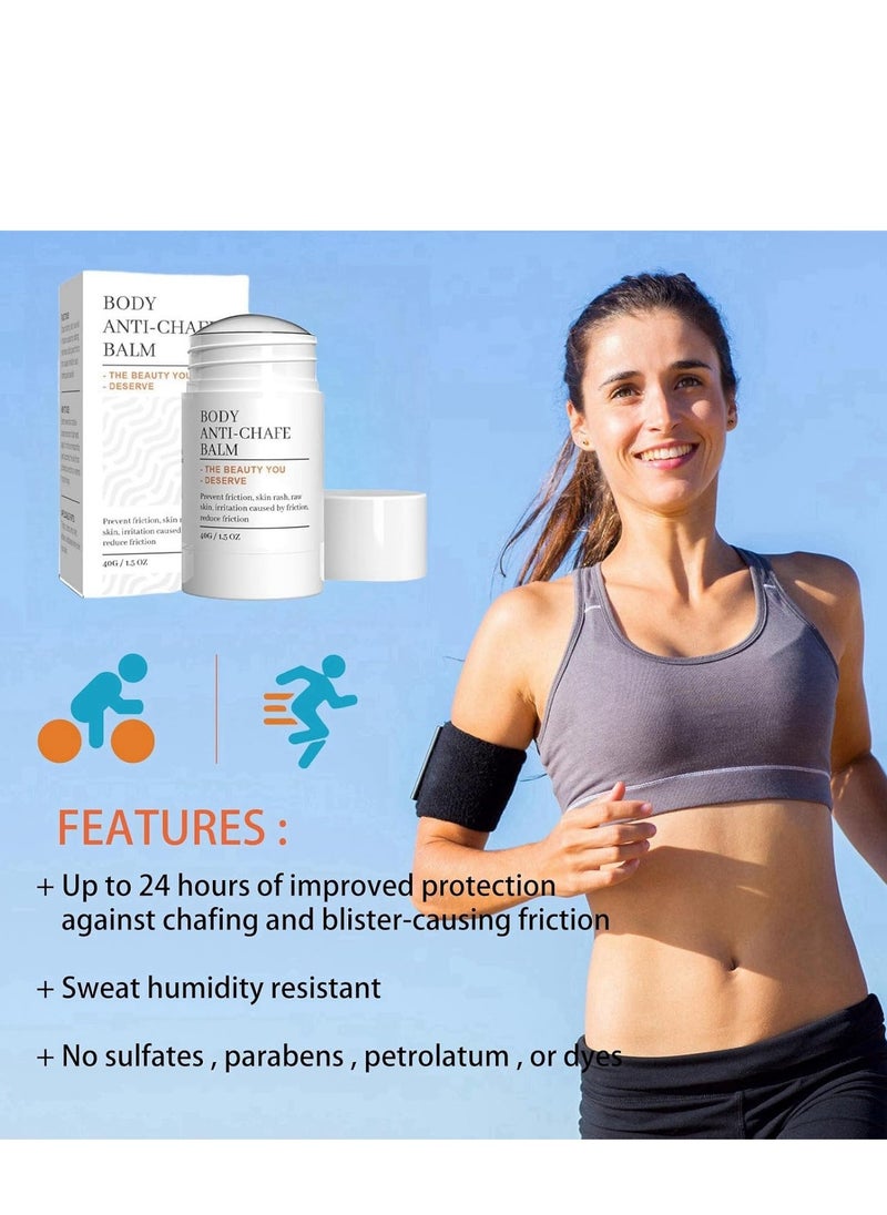 Generic - Thigh Rescue Anti-Friction Stick, Waterproof Anti-Chafe Balm for Skin Protection, Ideal for Running and Sports, Prevents Chafing and Scratches (40g) - Image 1