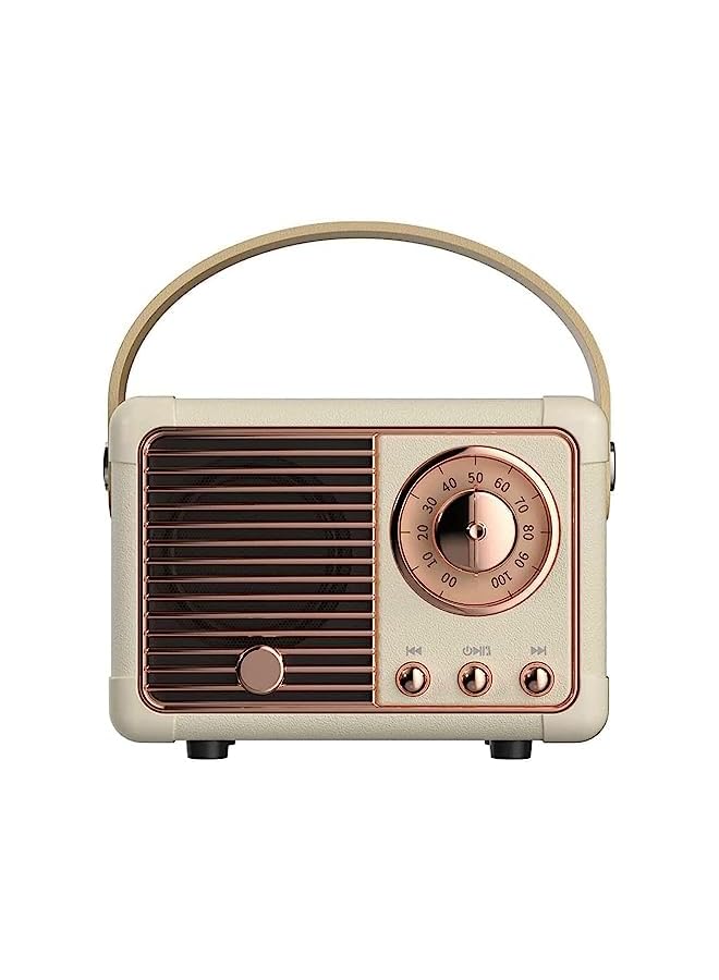 Goodern Retro Bluetooth Speaker,Portable Vintage Wireless Bluetooth Speakers, Cute Old Fashion Style for Kitchen Desk Bedrooms Office Party Outdoor Kawaii Accessories IOS Android Smartphone-White - Image 2