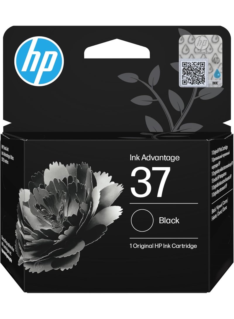 HP 37 Original Black Ultra Ink Advantage Cartridge Black - Image 1