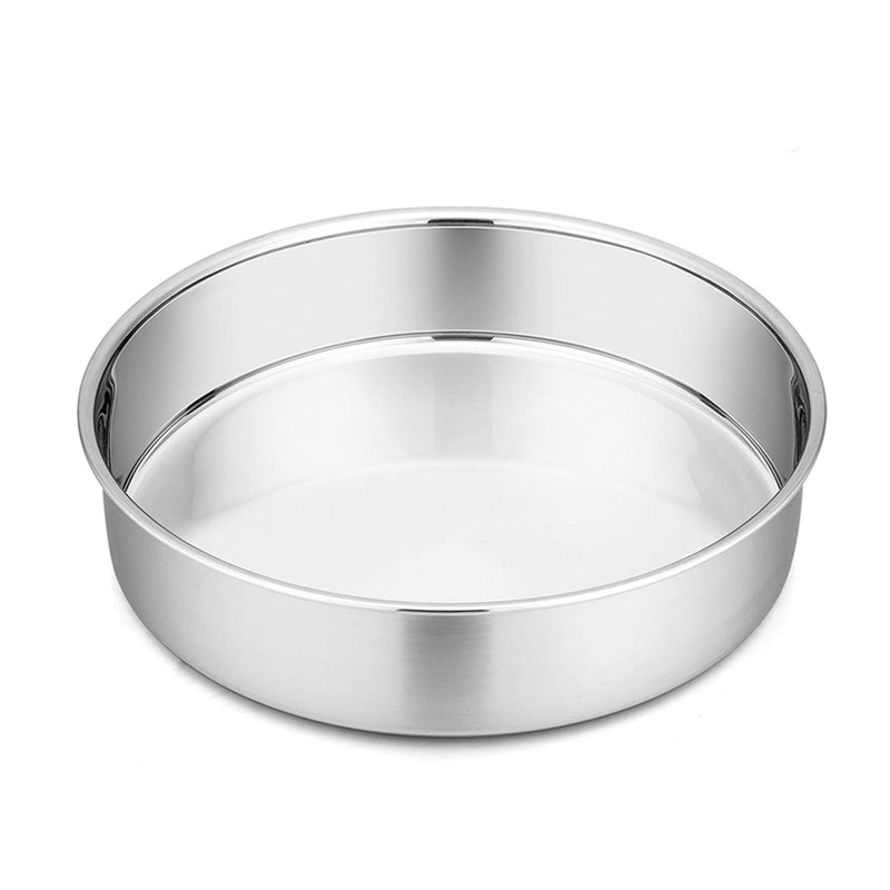 9inch Round Cake Pan PP CHEF Stainless Steel Bakeware Cake Pan Easy Releasing Cleaning Oven Dishwasher Safe RoundSliver