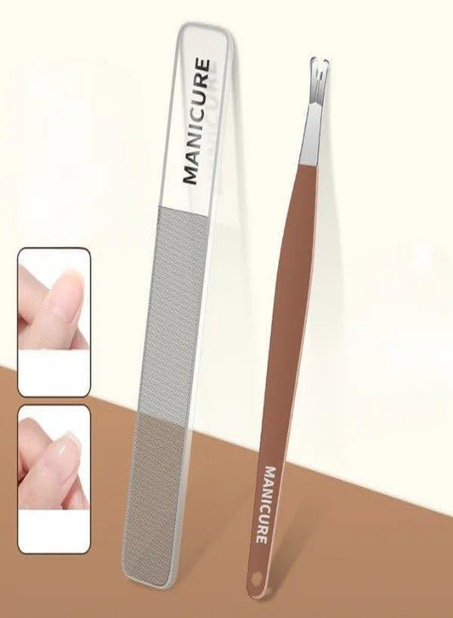 UMADEV 8 in 1 Nail Clipper Set - Professional Manicure & Pedicure Kit for Men & Women Portable Nail Clippers Set Stainless Steel Fingernail Clippers Personal Grooming Kits (Pack of 1, Brown) - Image 5