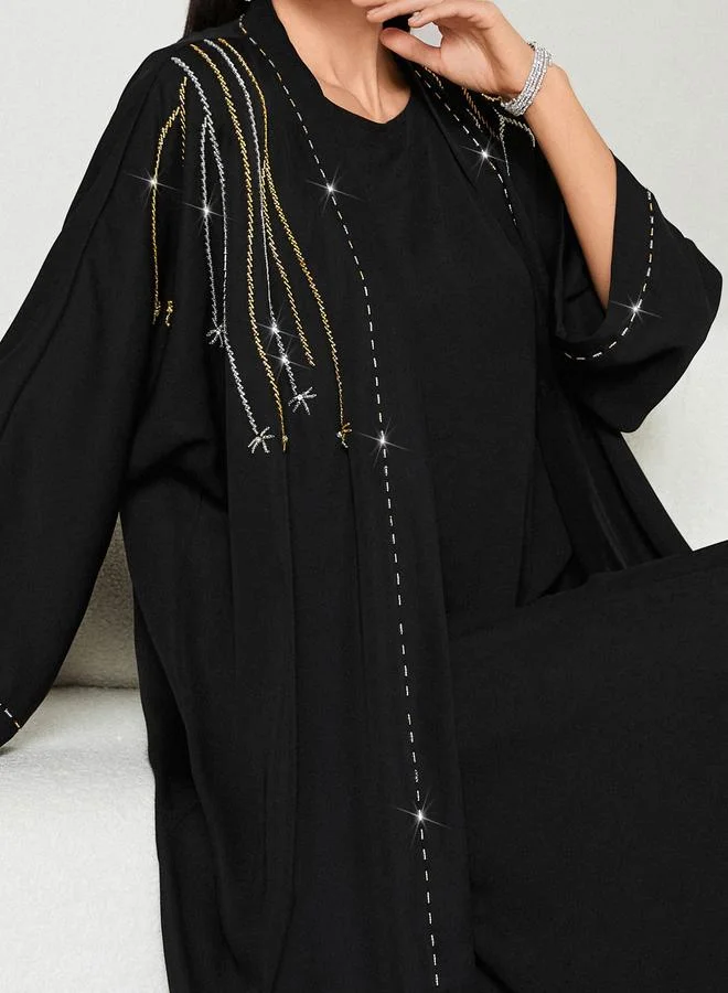 Take Two  Women Embellished Abaya and Maxi Dress Modest Set for Women | Best Price UAE