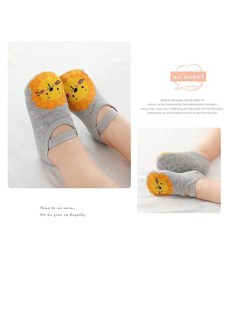 Excefore Baby Toddler Non-skid Socks Little Girls Cu te Cartoon Floor 8-Pairs 8-36M  - Image 2