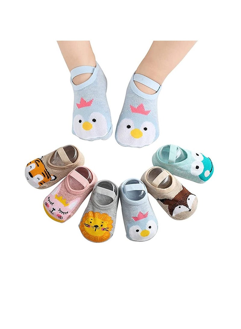 Excefore Baby Toddler Non-skid Socks Little Girls Cu te Cartoon Floor 8-Pairs 8-36M  - Image 1