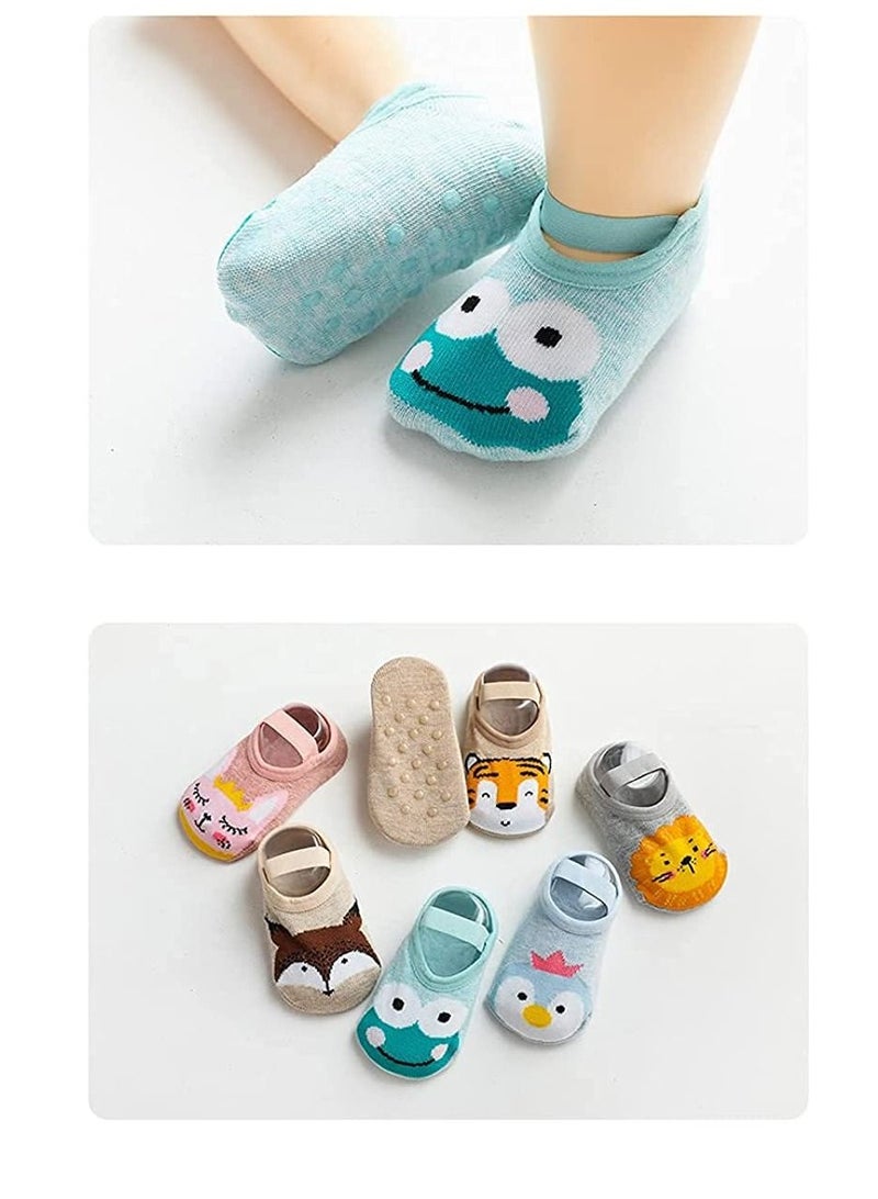 Excefore Baby Toddler Non-skid Socks Little Girls Cu te Cartoon Floor 8-Pairs 8-36M  - Image 3