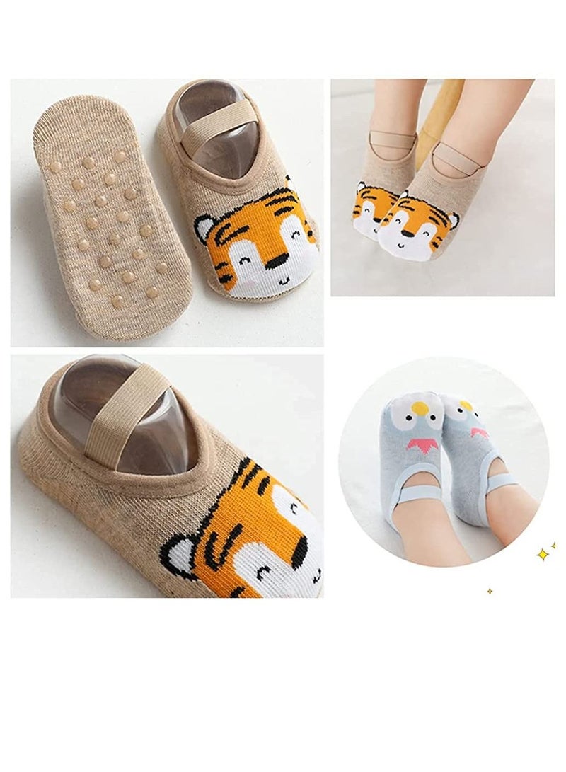 Excefore Baby Toddler Non-skid Socks Little Girls Cu te Cartoon Floor 8-Pairs 8-36M  - Image 4