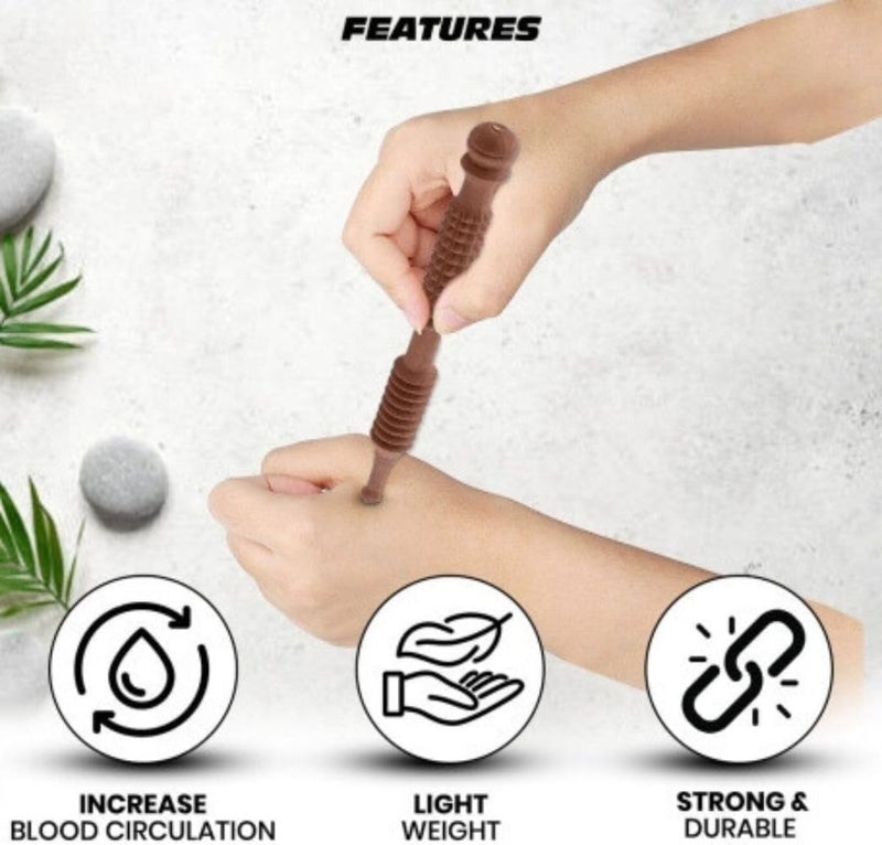 Luvottica Wooden Acupressure Pen Helps to Relieve Numbness and Stiffness in Fingers Set of 2 - Image 4
