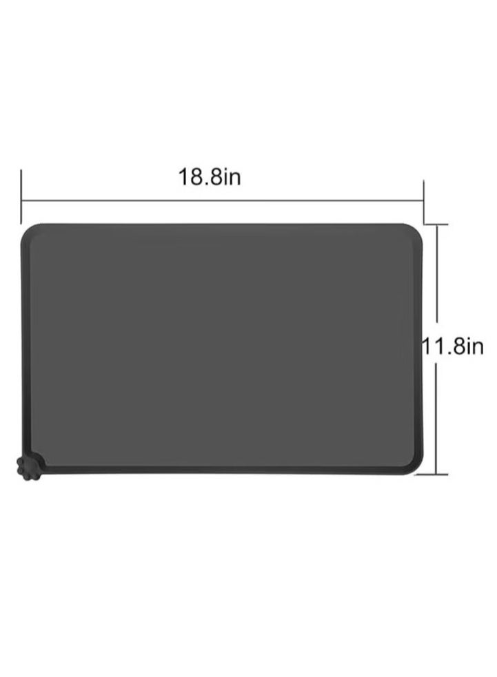 مونكان حصيرة مونكان لإطعام القطط والكلاب، حصيرة طعام الحيوانات الأليفة، حصيرة سيليكون لأوعية الحيوانات الأليفة، حصيرة إطعام الحيوانات الأليفة، حصيرة مقاومة للماء للحيوانات الأليفة، سيليكون ممتاز من الدرجة الطبية المعتمدة من إدارة الغذاء والدواء الأمريكية، غير لاصق، غير قابل للانزلاق، مضاد للانسكاب، سهل التنظيف (أسود) - Image 2