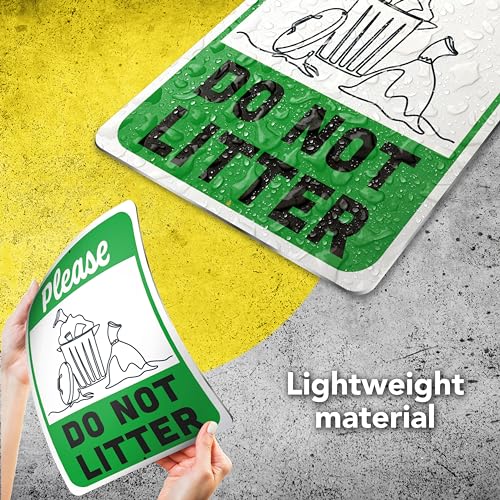 DIMARONGTON 2 PC Do Not Litter Sign, 7x10 Reflective Aluminum Please No Dumping Signs Private Property, No Trash Sign - Image 3