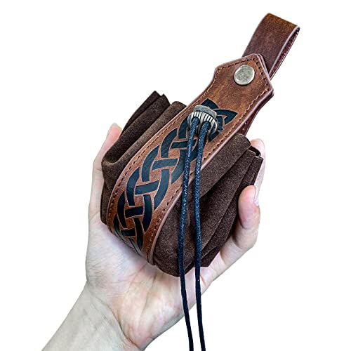 JAOYU Medieval Leather Pouch Bags Viking Hip Purse Drawstring Leather Pouch Vintage Belts Ren Faire Pouches Fanny Packs Renaissance - Image 5