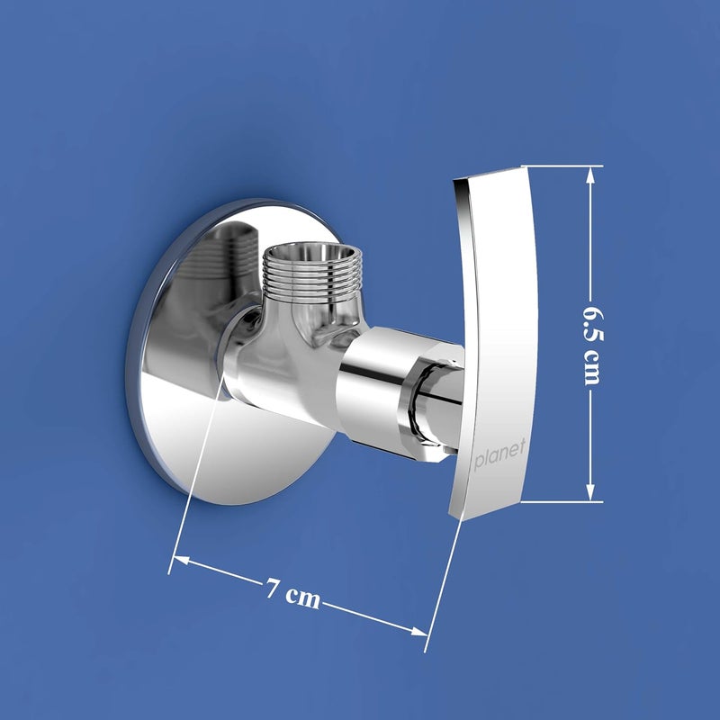 Planet Single Lever Angle Cock for BathroomValve for BathroomStop CockSingle Way Cock with Teflon TapGeyser Tap Pack of 1 SamarChrome - Image 3