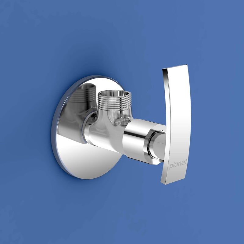 Planet Single Lever Angle Cock for BathroomValve for BathroomStop CockSingle Way Cock with Teflon TapGeyser Tap Pack of 1 SamarChrome - Image 5