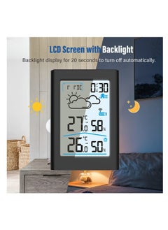 Excefore Wireless Indoor Outdoor Thermometer, Wireless Digital Hygrometer, Temperature Gauge with Time and Humidity, Outside Thermometer Gauge for Patio  - Image 4