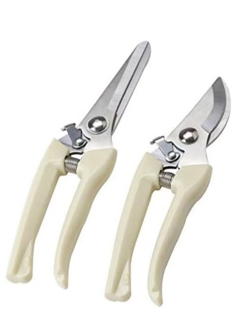 2pcs Pruning Shears with Steel Bending Handle,Garden Scissors, Comfortable for Bonsai and Plants. - Image 1