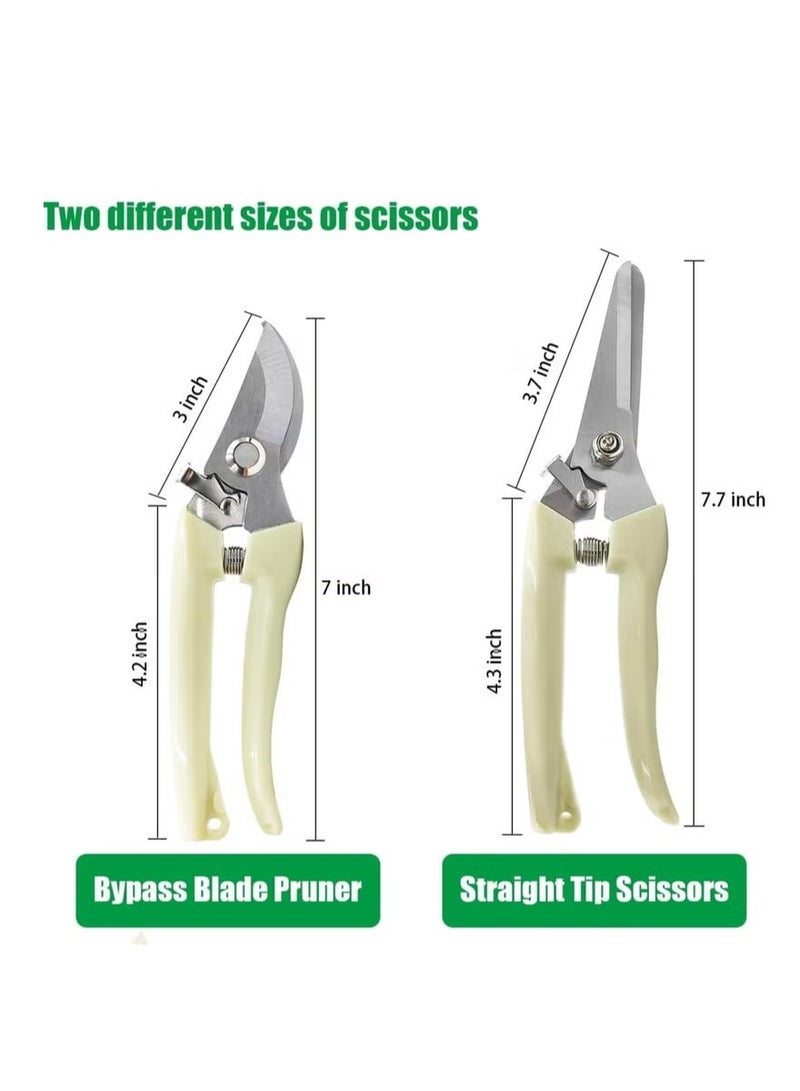 2pcs Pruning Shears with Steel Bending Handle,Garden Scissors, Comfortable for Bonsai and Plants. - Image 2