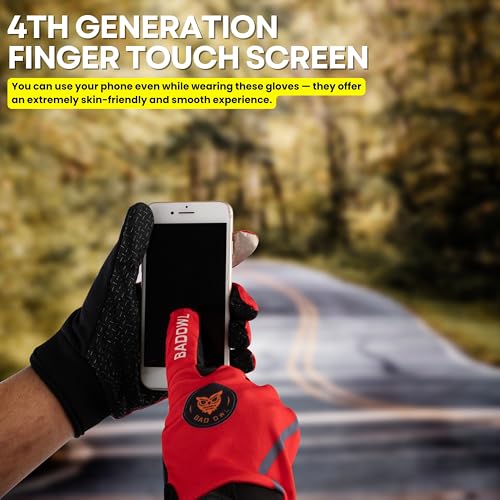 BADOWL Street Hawk Bike Riding Gloves for Men and Women – Full Finger Protection, Non-Slip Grip, Breathable Material, Ideal for Cycling, Motorbike and Outdoor Sports (Red, L) - Image 5