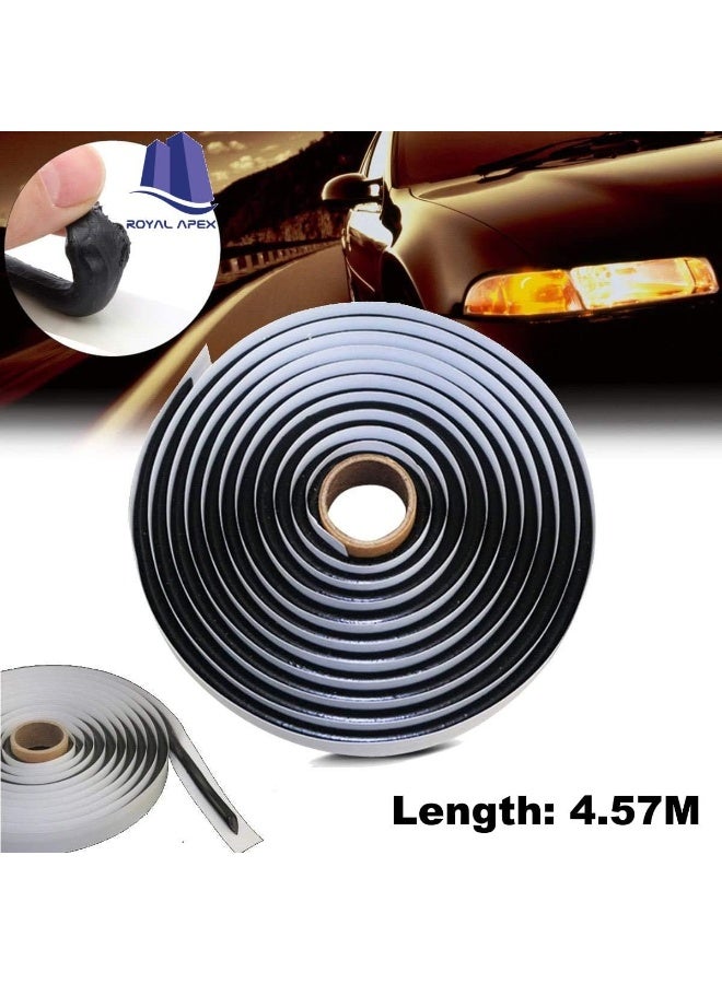 Royal Apex Black Butyl Tape Windscreen Sealant Window Door Windshield Car Truck Headlight Led Audio Video Installation Tool Retrofit Reseal Strip Seal Waterproof Seal Noise Isolation 9.5Mmx4.57M  - Image 3