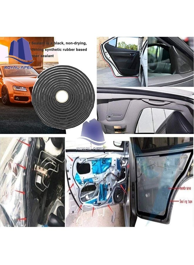 Royal Apex Black Butyl Tape Windscreen Sealant Window Door Windshield Car Truck Headlight Led Audio Video Installation Tool Retrofit Reseal Strip Seal Waterproof Seal Noise Isolation 9.5Mmx4.57M  - Image 5