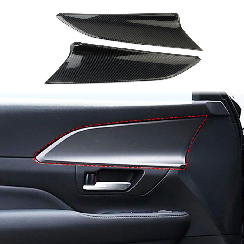 crosselec Carbon Fiber Style Interior Door Panel Trim Cover Accesssories for Toyota Grand Highlander 20242025 - Image 2