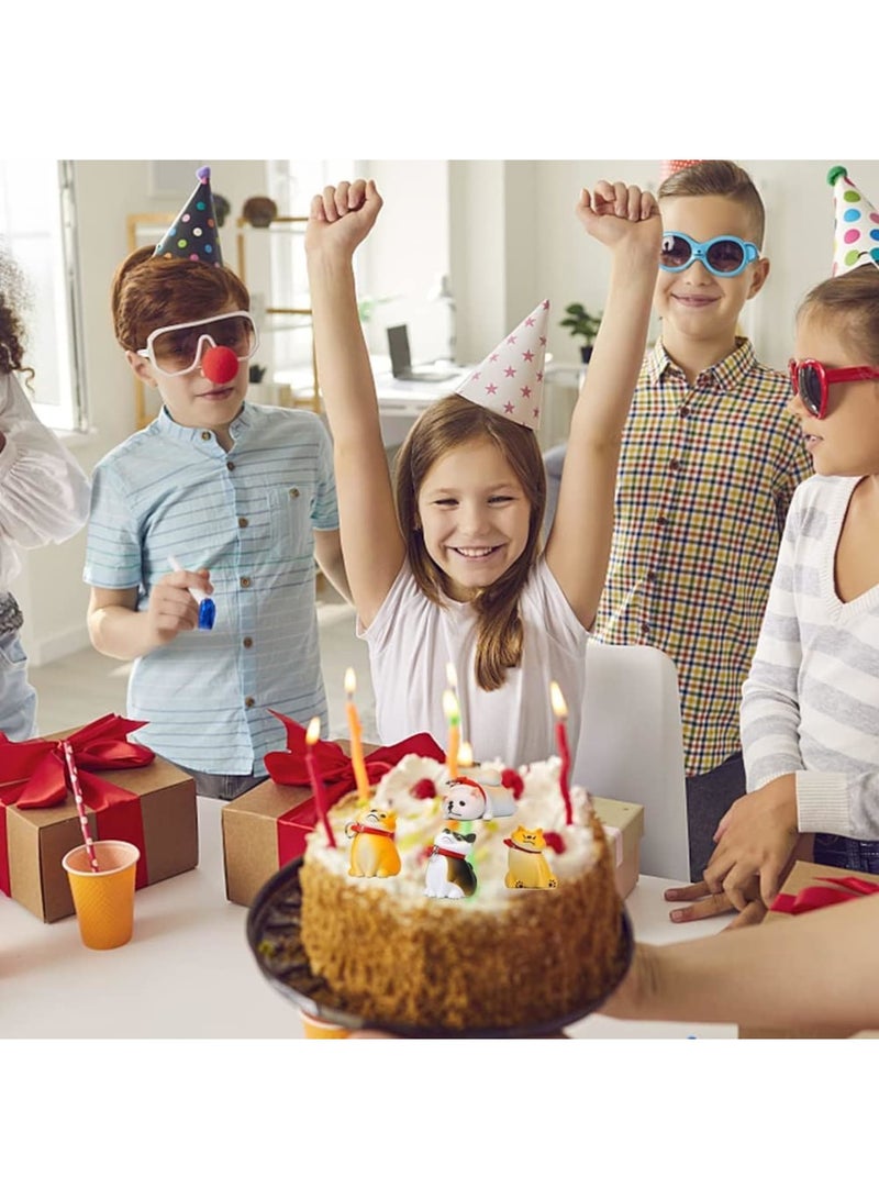 SOLARAE Mini Shiba Dog Figurine, 4 pieces Shiba Inu Ornaments Set, Dog Cake Toppers, Dog Toys for Kids, Shiba Inu Statue Toy, For Birthday, Gift, Educational Children, Learning Toys - Image 4