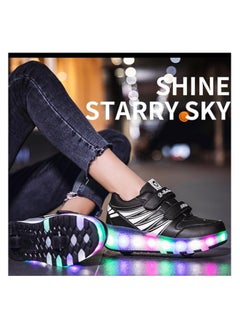 Generic Roller Shoes Sneakers,Roller Skates for Kids,Skates Shoes with Wheels LED Light for Kids (Black)  - Image 5