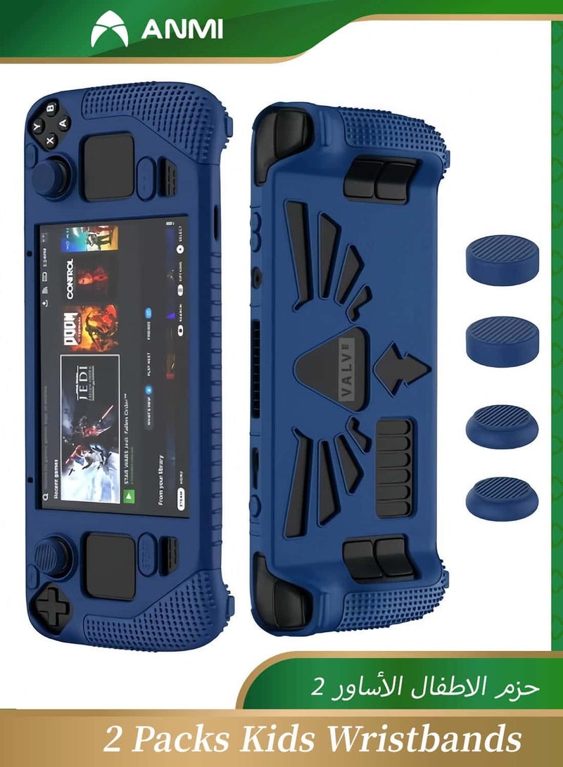 Anmi 2023 Steam Deck Standing Protective Case, Thickening Silicone Accessories Protector, Soft Cover Skin Shell with 2 Pairs Thumb Grips, Full Protection Kit to Anti-Slip for Valve Stream Deck - Image 1