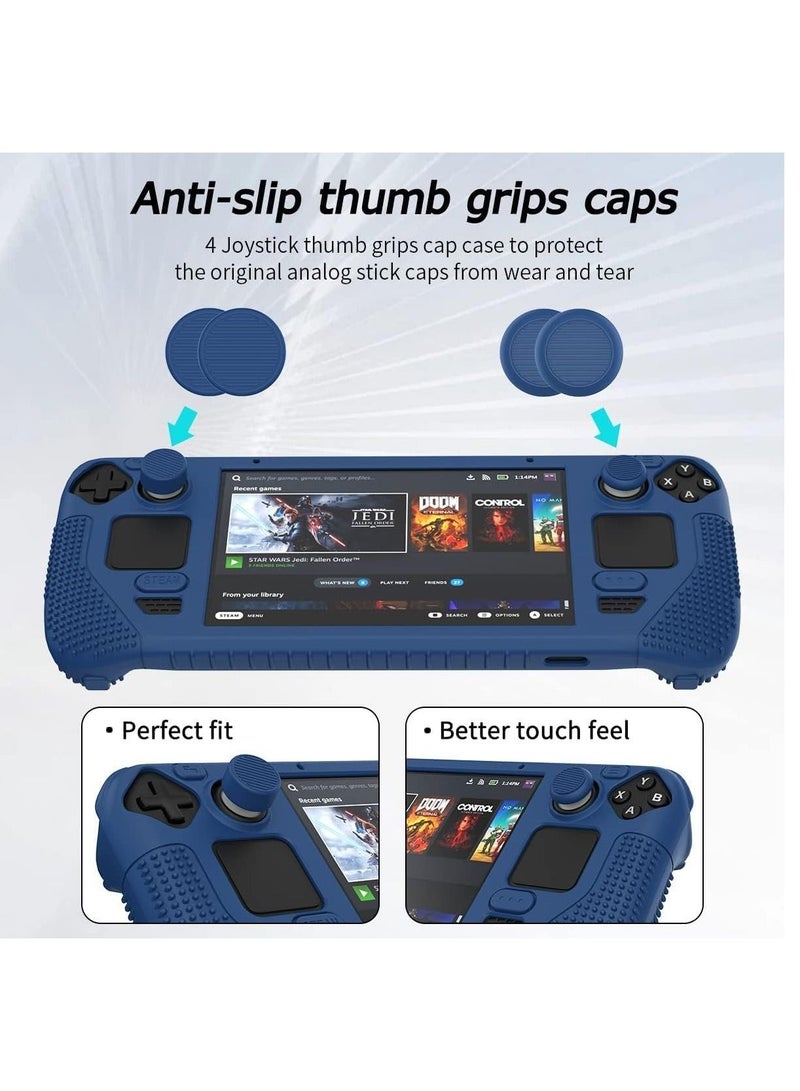 Anmi 2023 Steam Deck Standing Protective Case, Thickening Silicone Accessories Protector, Soft Cover Skin Shell with 2 Pairs Thumb Grips, Full Protection Kit to Anti-Slip for Valve Stream Deck - Image 2