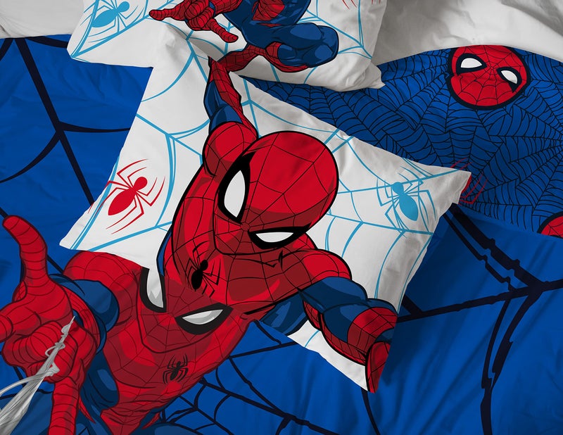 Jay Franco Marvel Spiderman Webtastic 7 Piece Full Size Bed Set - Includes Reversible Comforter & Sheet Set - Super Soft Kids Bedding Fade Resistant Microfiber (Official Marvel Product) - Image 5