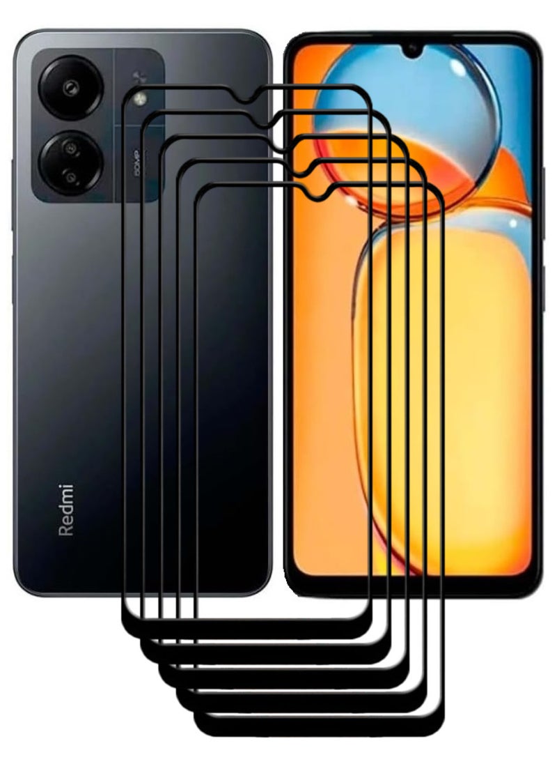 ACLIX 5 Pieces Antistatic ESD Dustproof Premium Quality High Definition Tempered Glass Screen Protector Designed For Xiaomi Redmi 13C - Image 1