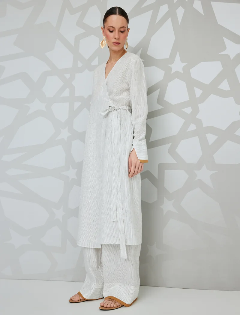 كوتون Crossover Long Kimono
