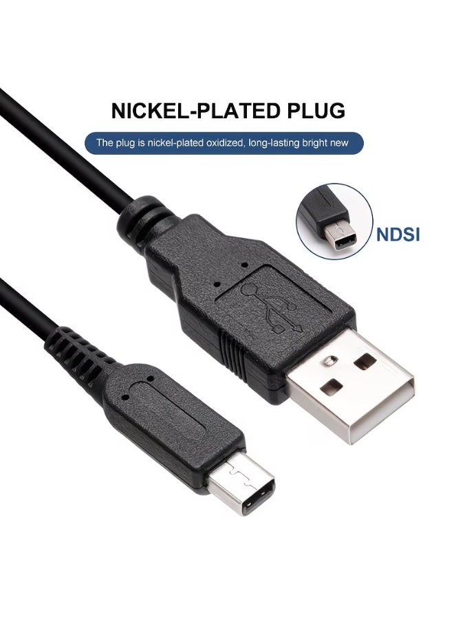 USB A Male Charger Cable for NDSI, NDSILL, 3DS, 3DSLL | Compatible Charging Adapter, Glossy Surface, USB Type A Male to Male Connector - Image 4