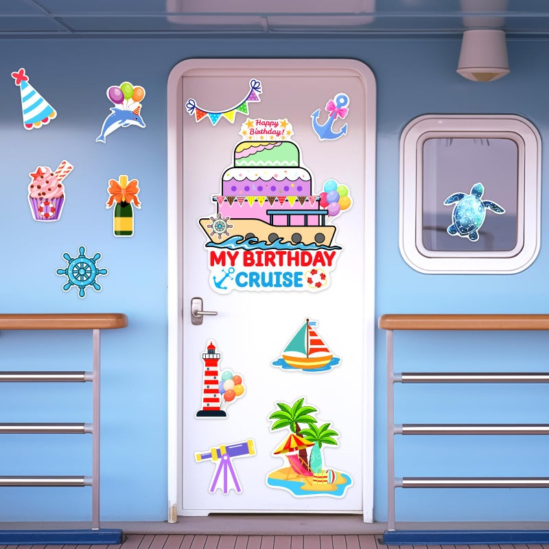 TREACLUB 27PCS Birthday Cruise Door Decorations Happy Birthday Magnetic Cruise Cabin Magnets Funny Carnival Cruise Ship Decorations for Stateroom Cabin Door Refrigerator Car Computer, HQ-555 - Image 4