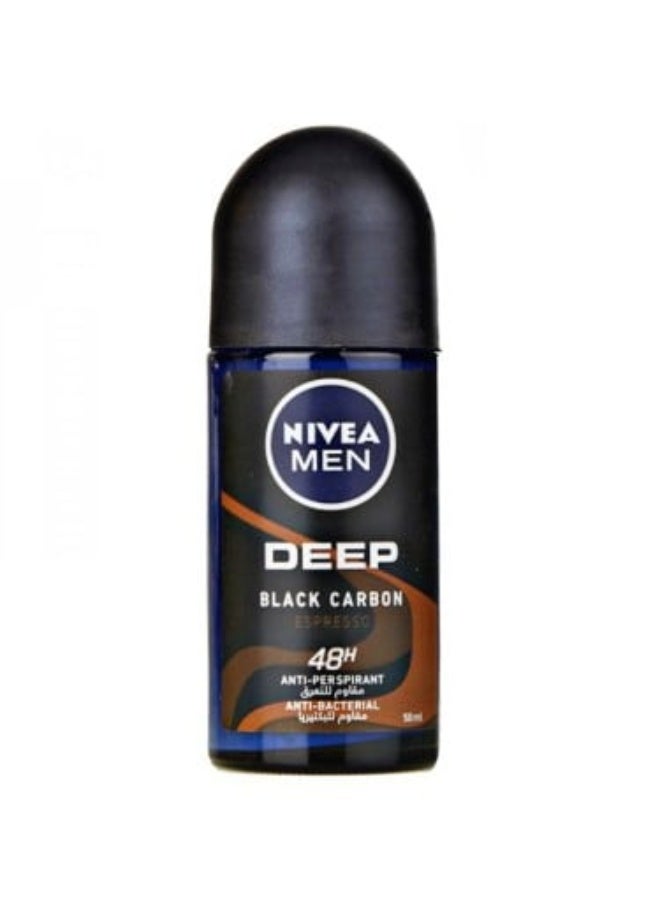 MEN Deep Black Carbon Espresso Anti-Perspirant Deodorant Roll-On, 50ml