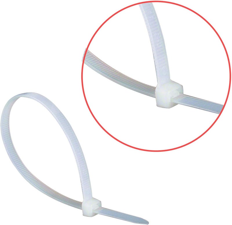 Superun Clear Zip Ties 6 Inch, 40 Lbs Tensile Strength Wire Ties (Industrial Grade Cable Ties) Pack of 100 White - Image 1