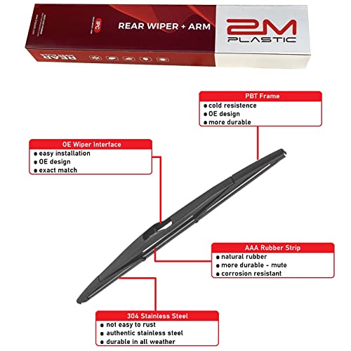 2M PLASTIC Rear Wiper Arm Blade Factory OEM Style Replacement For Nissan Kicks 2017 - 2022 - Image 3