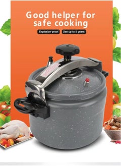 HTH Large CapacityLiters Multifunction Premium Aluminum Non Stick Quick Cooking Arabic Pressure Cooker Large Capacity Commercial Pressure Cooker Pot Explosion Proof Induction Compatiable Steamer Cooking Pressure Canner with Heat Insulating Handle Leak Free Lid with Double Lock Safety Features 3/5/7/9/11/15 Liters Grey/Black  - Image 2