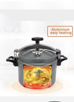 HTH Large CapacityLiters Multifunction Premium Aluminum Non Stick Quick Cooking Arabic Pressure Cooker Large Capacity Commercial Pressure Cooker Pot Explosion Proof Induction Compatiable Steamer Cooking Pressure Canner with Heat Insulating Handle Leak Free Lid with Double Lock Safety Features 3/5/7/9/11/15 Liters Grey/Black  - Image 3