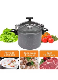 HTH Large CapacityLiters Multifunction Premium Aluminum Non Stick Quick Cooking Arabic Pressure Cooker Large Capacity Commercial Pressure Cooker Pot Explosion Proof Induction Compatiable Steamer Cooking Pressure Canner with Heat Insulating Handle Leak Free Lid with Double Lock Safety Features 3/5/7/9/11/15 Liters Grey/Black  - Image 1