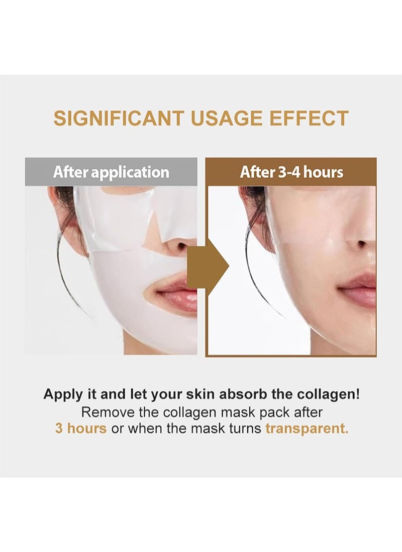 CARVENCHY - Bio-Collagen Real Deep Mask,Bio Collagen Face Mask Overnight 4PCS Bio Collagen Face Mask，Pure Collagen Films Deep Hydrating Firming Hydrogel Mask - Image 1