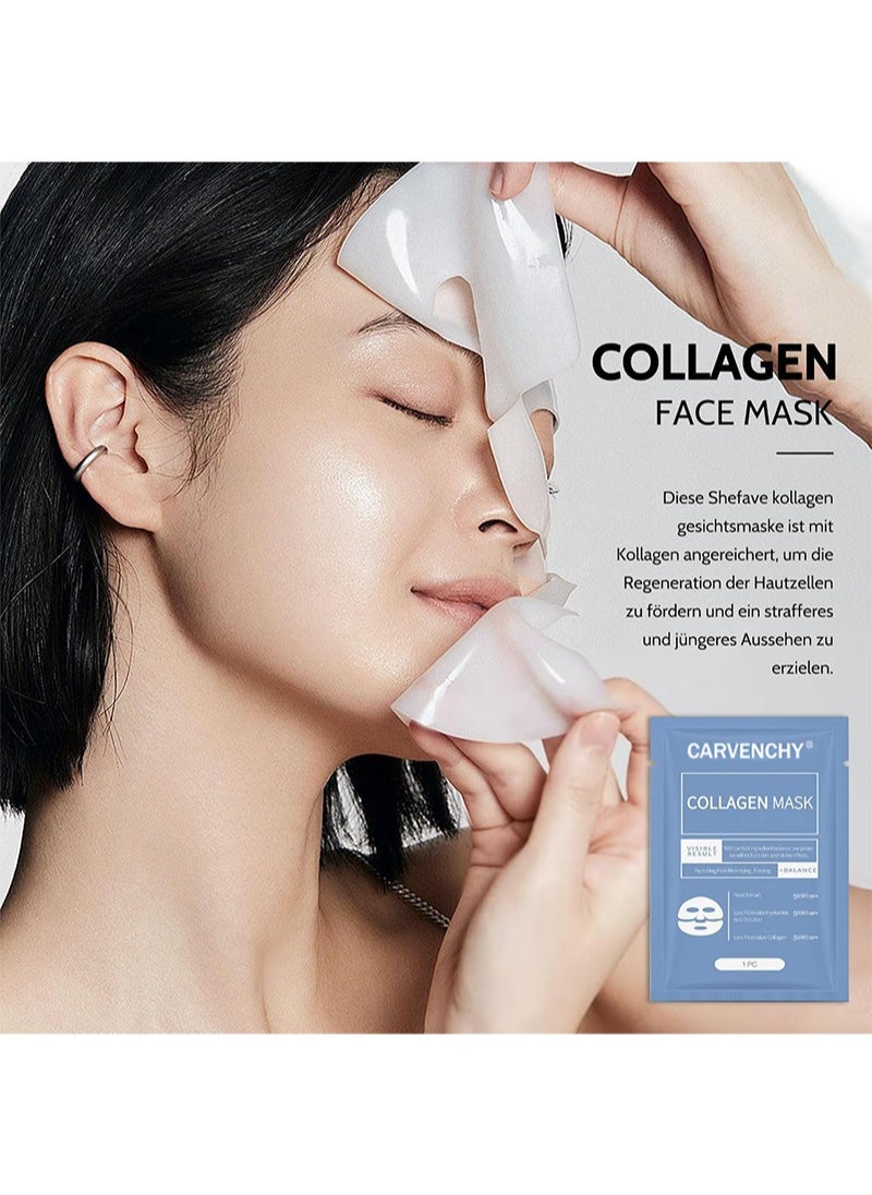 CARVENCHY - Bio-Collagen Real Deep Mask,Bio Collagen Face Mask Overnight 4PCS Bio Collagen Face Mask，Pure Collagen Films Deep Hydrating Firming Hydrogel Mask - Image 1