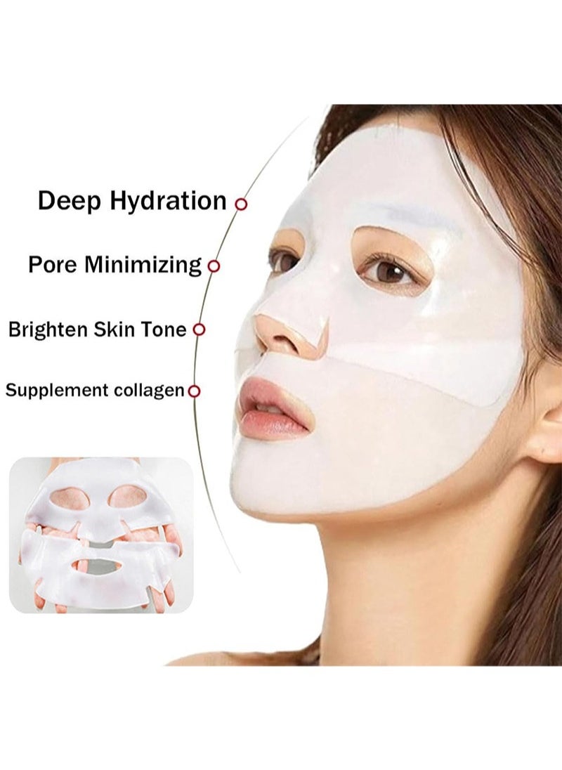 CARVENCHY - Bio-Collagen Real Deep Mask,Bio Collagen Face Mask Overnight 4PCS Bio Collagen Face Mask，Pure Collagen Films Deep Hydrating Firming Hydrogel Mask - Image 1