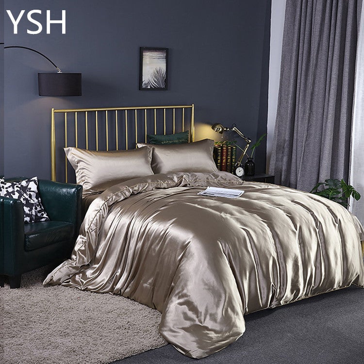 Washed Silk Four-Piece Set Silky Silk Quilt Cover Bed Sheets Ice Silk Bed Sheets 1.8M Bedding Dropshipping - Image 2