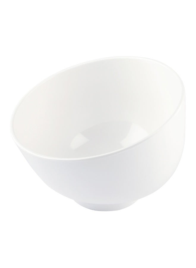 Restaurantware Voga 74 Ounce Angled Bowls, 2 Slant Cut Serving Bowls - Top Rack Dishwashable, Premium, White Melamine Salad Bowls, Serve Hot And Cold Foods, For Parties Or Events - Image 1