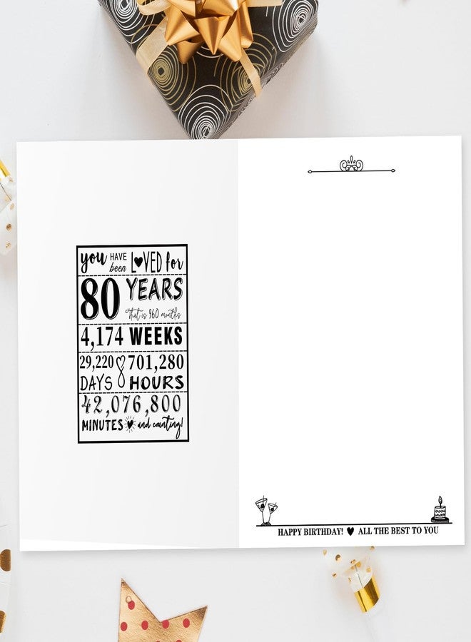 Asmallgf Happy 80th Birthday Gifts for Grandpa Grandma, Giant Big Eighty Years Old Bday Card for Women Men, Vintage 80 Husband Wife Bday Decorations - Image 2