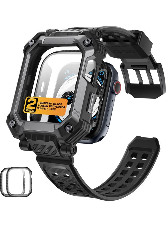 SupCase Unicorn Beetle Pro Case With Band For Apple Watch Series 8 7 45Mm 2X Built In Tempered Glass Screen Protector Rugged Protective Case With Strap Bands - Image 1