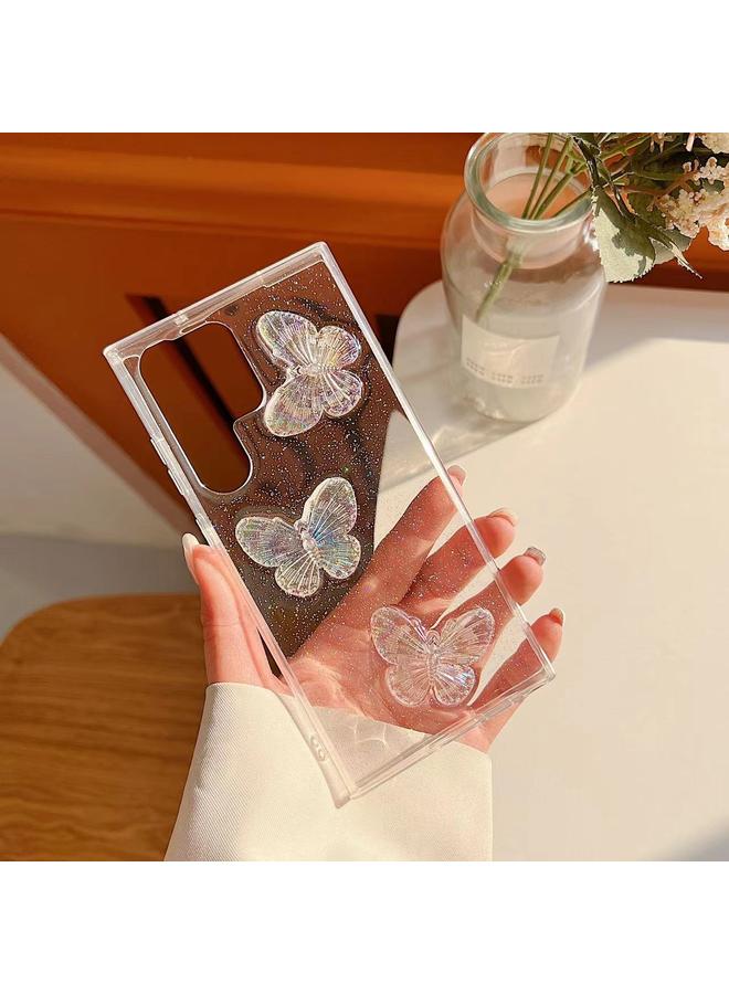erorex Case For Samsung Galaxy S22 Ultra Clear Crystal Butterflies TPU Phone Case - Image 3