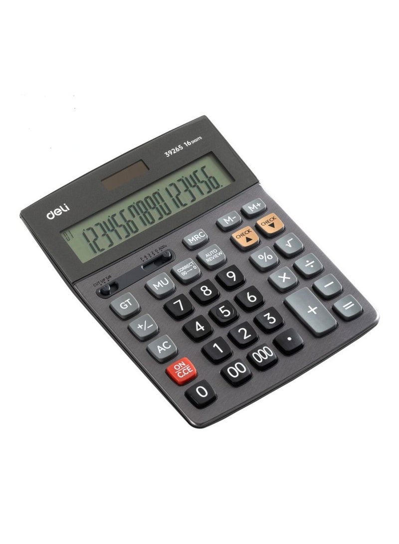 ديلي 39265 آلة حاسبة مزدوجة الطاقة مكونة من 16 رقمًا مع فحص 120 خطوة وضمان 3 سنوات - Image 1