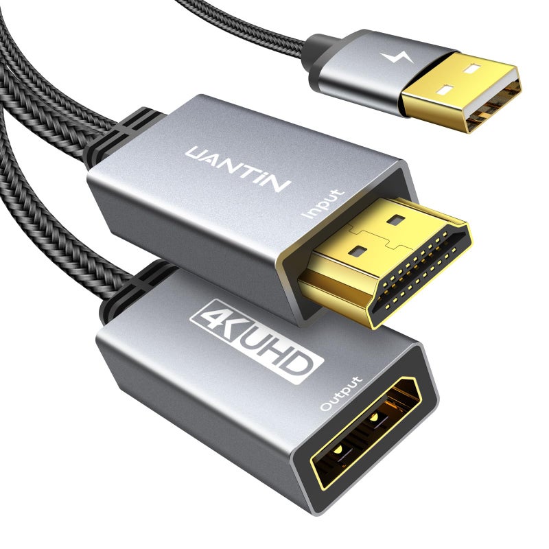 UANTIN HDMI to DisplayPort Adapter 4K60Hz Active HDMI 20 Male to DP 12 Female Converter UniDirectional HDMI Cable Support HDCP 22 for PCAMDNVIDIADellHPMacNSPS5Xbox OneSeries X - Image 2