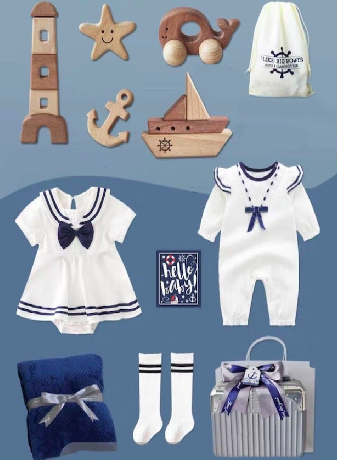 Newborn Gift Set Baby Boy (8-in-1) Premium Baby Shower Gift 0–3 Months - Image 1